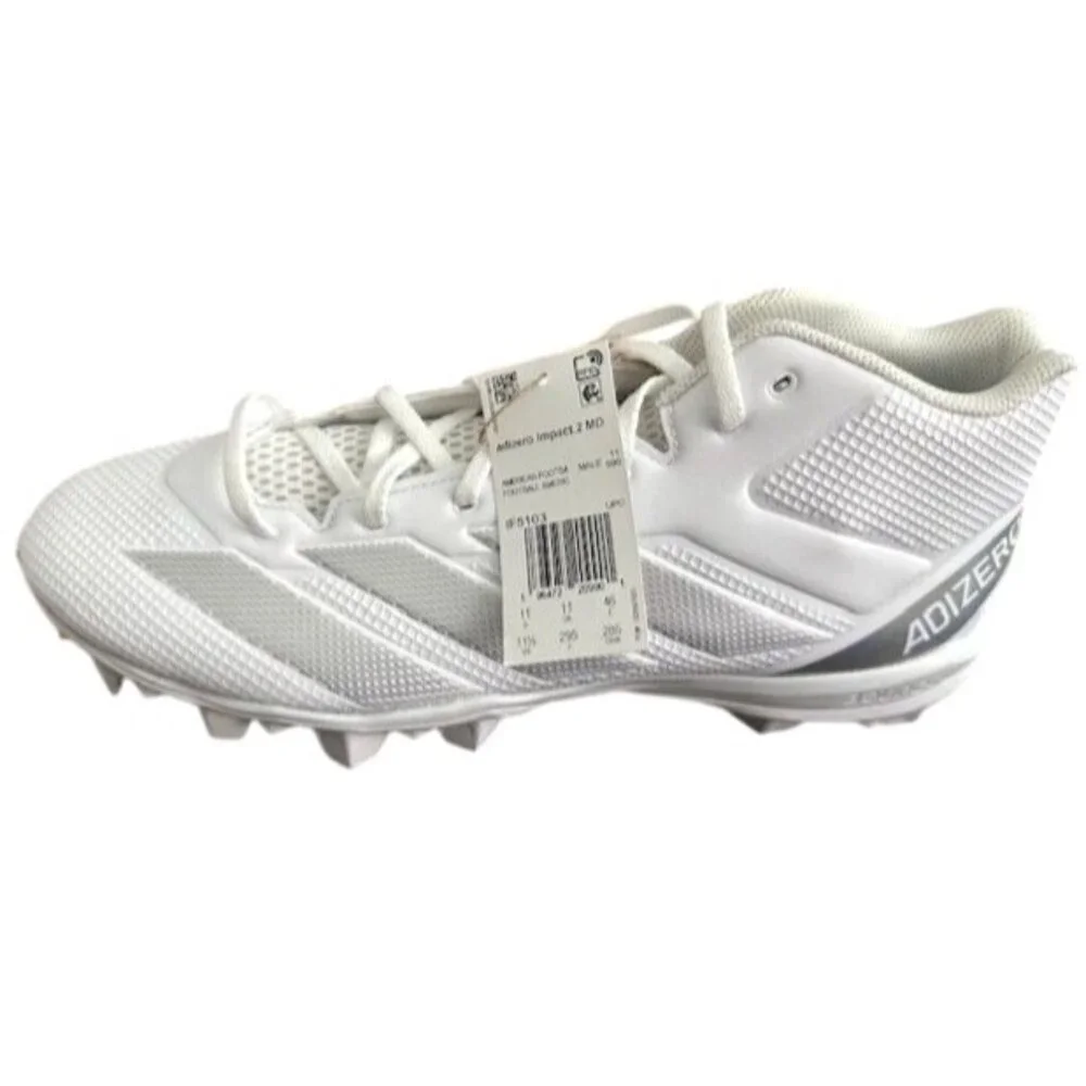 Adidas Adizero Impact 2 Spark White Molded‎ Cleats IF5103 Men's Size 11.5 NWT